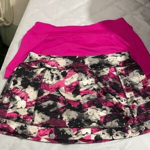 tek gear Bundle of 2 pink  & Black Patterned Circle Skort with Solid Pink skort